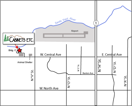 Cabinets Etc. Map